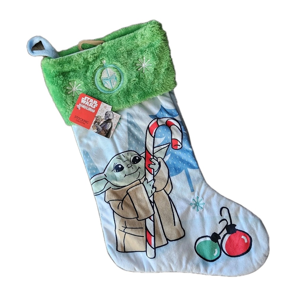 Star Wars‎ Mandalorian The Child Baby Yoda Grogu Christmas Stocking NEW NWT